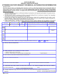 Form MD-1 Attending Doctor's Request for Medical Authorization Determination - New York
