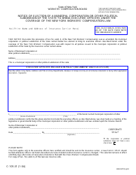 Form C-105.31 Notice of Election of a Municipal Corporation or Other Political Subdivision of the State to Bring Executive Officers Under Coverage of Wcl - New York