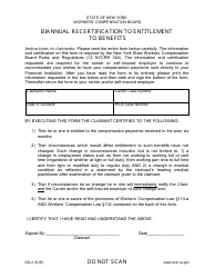 Form DD-2 Biannual Recertification to Entitlement to Benefits - New York
