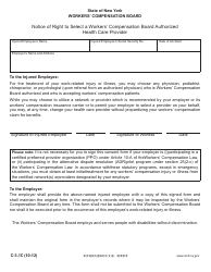 Document preview: Form C-3.1C Notice of Right to Select a Workers' Compensation Board Authorized Health Care Provider - New York (English/Chinese)