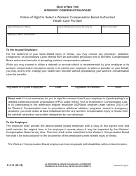 Form C-3.1I Notice of Right to Select a Workers&#039; Compensation Board Authorized Health Care Provider - New York (English/Italian)