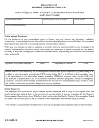 Document preview: Form C-3.1K Notice of Right to Select a Workers' Compensation Board Authorized Health Care Provider - New York (English/Korean)