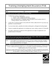 Form 700 &quot;Training Ui Application&quot; - Oregon