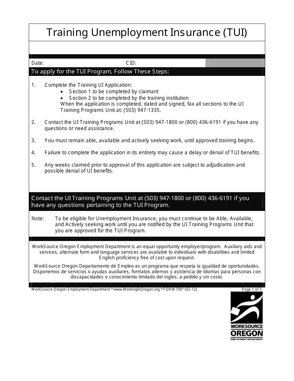 Form 700 Training Ui Application - Oregon, Page 1