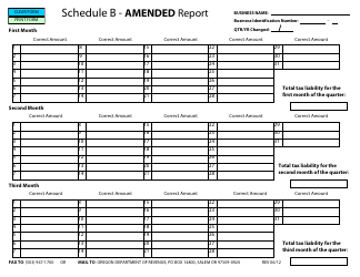 Document preview: Schedule B Amended Report - Oregon