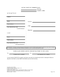 Form 22 Show Cause Order, Notice and Instructions to the Clerk - Ohio