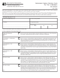Document preview: Form RS6163-A Retirement Option Election Form for Tier 2 Members - New York