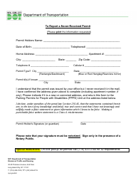 Document preview: Never Received Permit Form - New York City