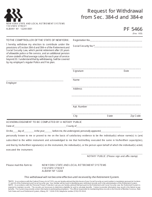 Form PF5466  Printable Pdf