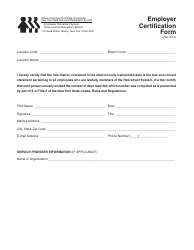 Document preview: Employer Certification Form - New York