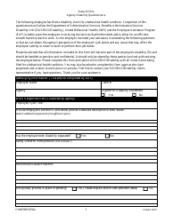 Document preview: Agency Disability Questionnaire - Ohio