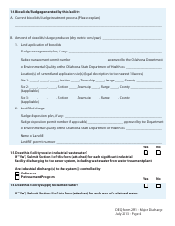 DEQ Form 2M1 Application for Permit to Discharge Municipal/Domestic Wastewater - Oklahoma, Page 4