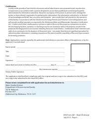 DEQ Form 2M1 Application for Permit to Discharge Municipal/Domestic Wastewater - Oklahoma, Page 6