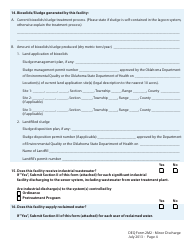 DEQ Form 2M2 Application for Permit to Discharge Municipal/Domestic Wastewater - Oklahoma, Page 4