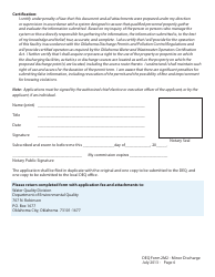 DEQ Form 2M2 Application for Permit to Discharge Municipal/Domestic Wastewater - Oklahoma, Page 6
