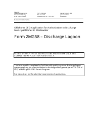 DEQ Form 2MG58 Discharge Lagoon General Permit Application - Oklahoma