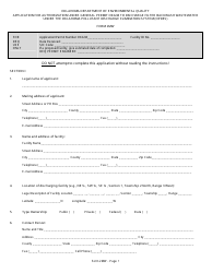 DEQ Form 2MW Application for Authorization Under General Permit Okg38 to Discharge Filter Backwash Wastewater Under the Oklahoma Pollutant Discharge Elimination System (Opdes) - Oklahoma, Page 6