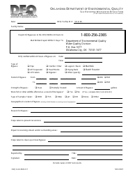 Document preview: DEQ Form 605-011 Self Reporting Wastewater Bypass Form - Oklahoma