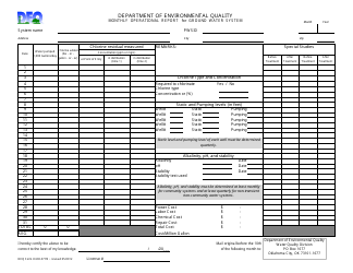 Document preview: DEQ Form 630-577B Monthly Operational Report for Ground Water System - Oklahoma