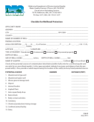 DEQ Form CWHP Checklist for Wellhead Protection - Oklahoma