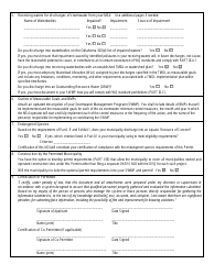 DEQ Form 605-R04 Notice of Intent (Noi) for Stormwater Discharges From Small Municipal Separate Storm Sewer Systems (Ms4s) Under Opdes General Permit Okr04 - Oklahoma, Page 2