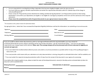 Form ADM4717 Benefit Enrollment/Change Form - Ohio, Page 5