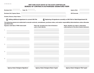 Document preview: Form AC1782-S Bureau of Contracts Authorized Signature Form - New York