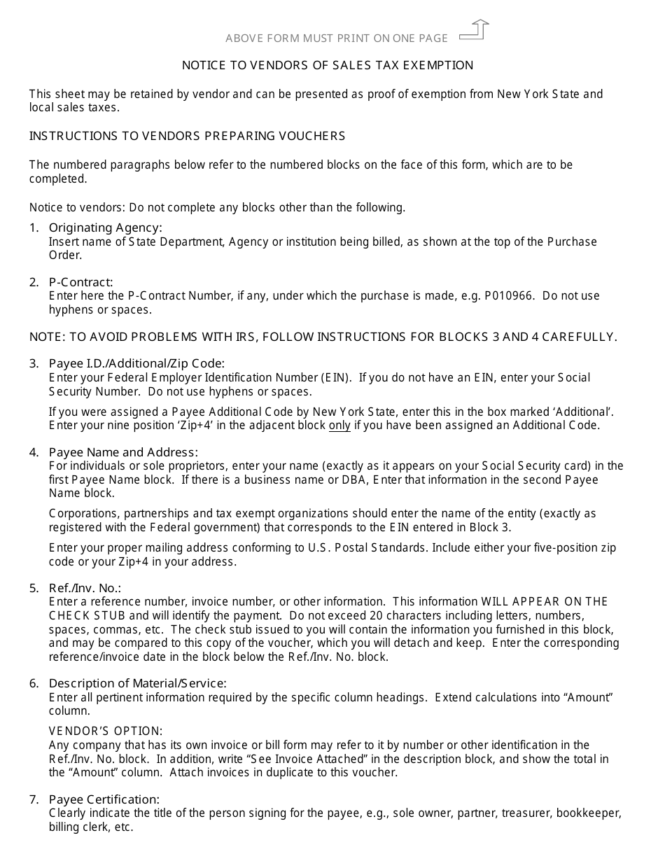 Form AC92 Standard Voucher - New York, Page 2