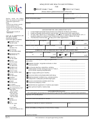 Document preview: Form WIC-42 Nj Wic Health Care Referral - New Jersey