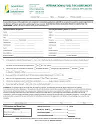 International Fuel Tax Agreement (Ifta) Licence Application - Saskatchewan, Canada