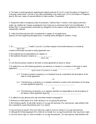 Application for an Order to Terminate or Sever Lease or Rental Agreement - New York, Page 2