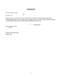Application for an Order to Terminate or Sever Lease or Rental Agreement - New York, Page 4