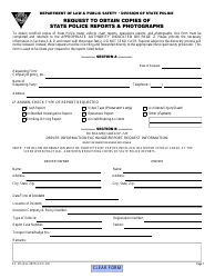 Form S.P.275 Request to Obtain Copies of State Police Reports &amp; Photographs - New Jersey