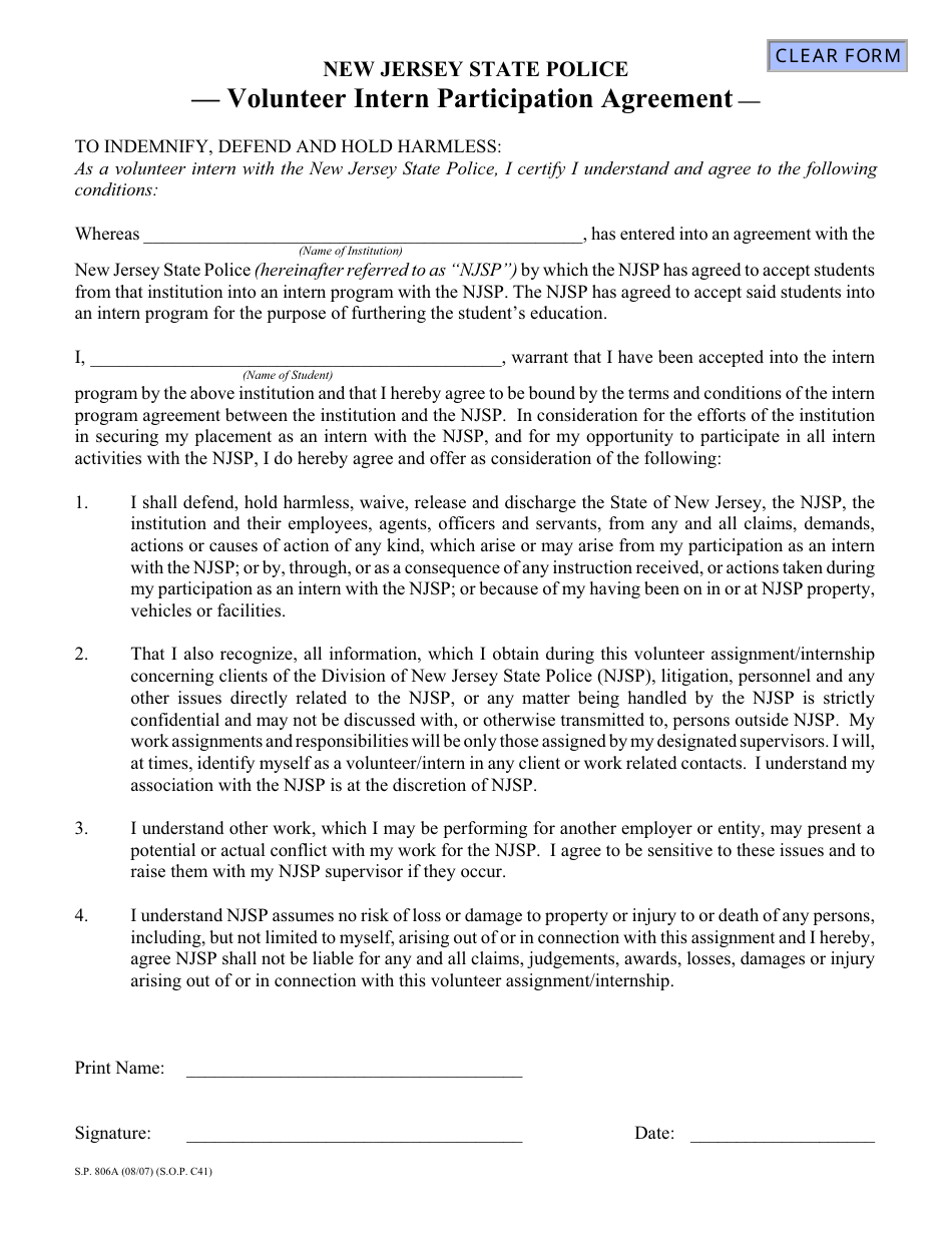 Form S.P.806A - Fill Out, Sign Online and Download Fillable PDF, New ...