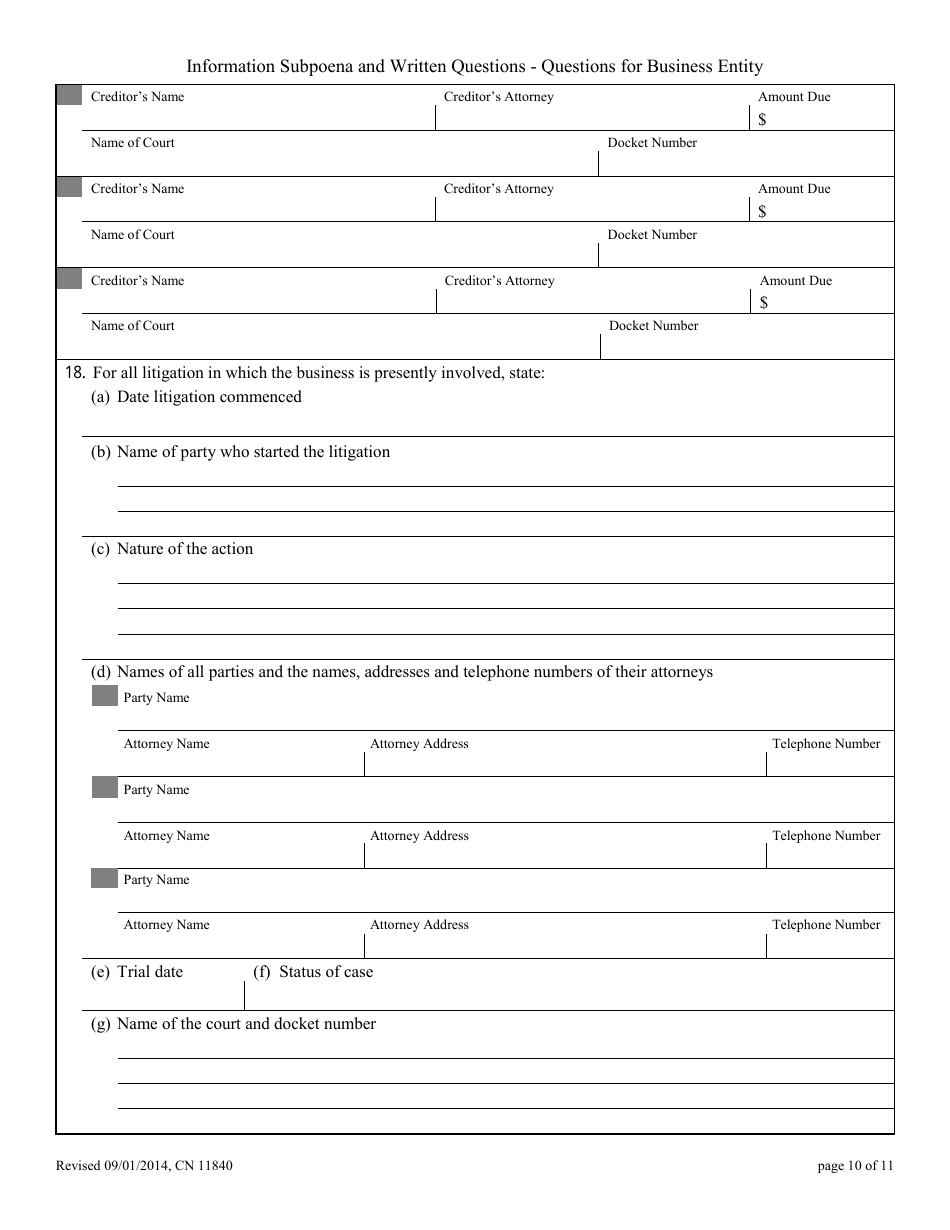 Form 11840 Appendix XI-L Information Subpoena - New Jersey, Page 10