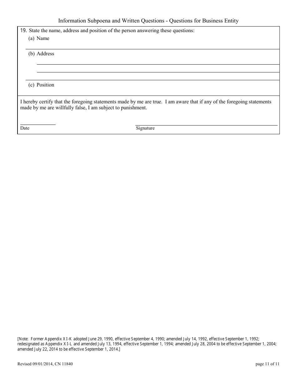Form 11840 Appendix XI-L Information Subpoena - New Jersey, Page 11