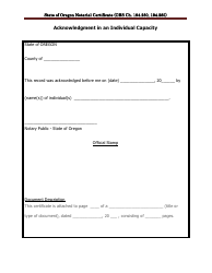 State of Oregon Notarial Certificate - Oregon, Page 2