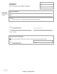Document preview: Form PFA112 (PCFR Form 18) Request - British Columbia, Canada
