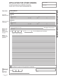 Form PFA844 (AGA Form 4) Application for Other Orders - British Columbia, Canada, Page 3