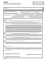 Document preview: Form PFA856 (AGA Form 17) Order - British Columbia, Canada