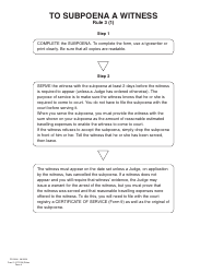 CFCSA Form 4 (PFA896) Subpoena - British Columbia, Canada