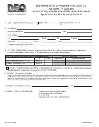 DEQ Form 110-305 &quot;Renovation, Repair &amp;painting (Rrp) Program Application for Rrp Firm Certification&quot; - Oklahoma
