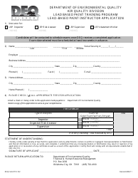 Document preview: DEQ Form 110-102 Lead Based Paint Training Program Lead' based Paint Instructor Application - Oklahoma