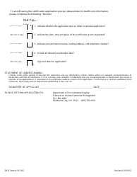 DEQ Form 110-302 Lead&quot;based Paint Certification Retest Application - Oklahoma, Page 2