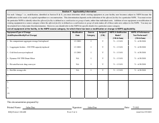 DEQ Form 100-600 Nsps Applicability Worksheet - Oklahoma, Page 5