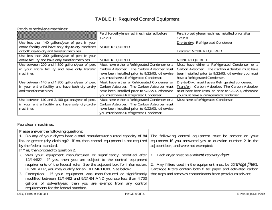 DEQ Form 100-311 Dry Cleaning Facilities Registration - Oklahoma, Page 4