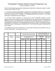 Document preview: DEQ Form 100-310-H Refrigerated Condenser Weekly Pressure/Temperature Log - Oklahoma