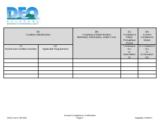 DEQ Form 100-924 Annual Compliance Certification Form - Oklahoma, Page 5