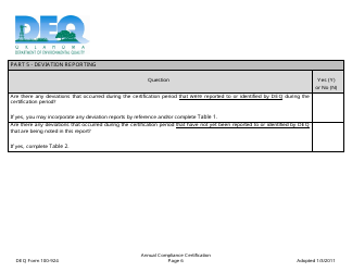 DEQ Form 100-924 Annual Compliance Certification Form - Oklahoma, Page 6