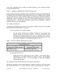 Instructions for DEQ Form 100-924 Annual Compliance Certification Form - Oklahoma, Page 3